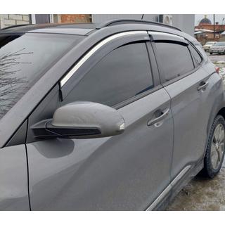 Window deflectors with chrome trim (4 pcs, Niken) photo 2