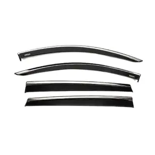Window deflectors with chrome trim (4 pcs, Niken) photo 1