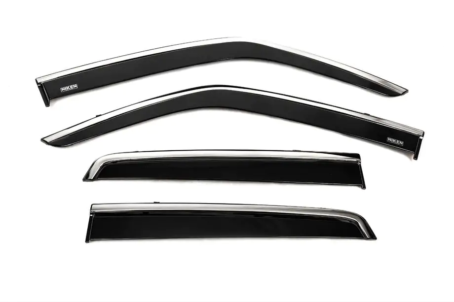 Nissan Juke 2010-2019 Window deflectors with chrome trim (4 pcs, Niken) Image
