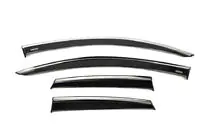 Opel Crossland X 2017-2024 Window deflectors with chrome trim (4 pcs, Niken) photo 1