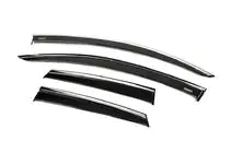 Opel Crossland X 2017-2024 Window deflectors with chrome trim (4 pcs, Niken) photo 2