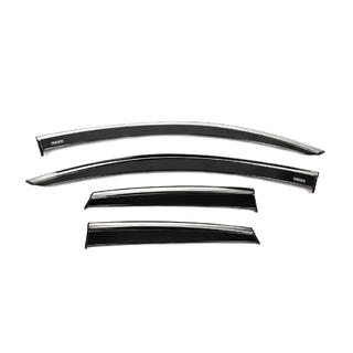 Window deflectors with chrome trim (4 pcs, Niken) Opel Crossland X 2017-2024 photo 1