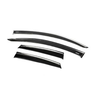 Window deflectors with chrome trim (4 pcs, Niken) Opel Crossland X 2017-2024 photo 2