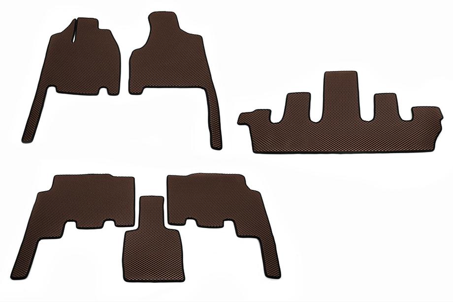 Chrysler Voyager 2001-2007 Floor mats (3 rows, EVA, brown) Image