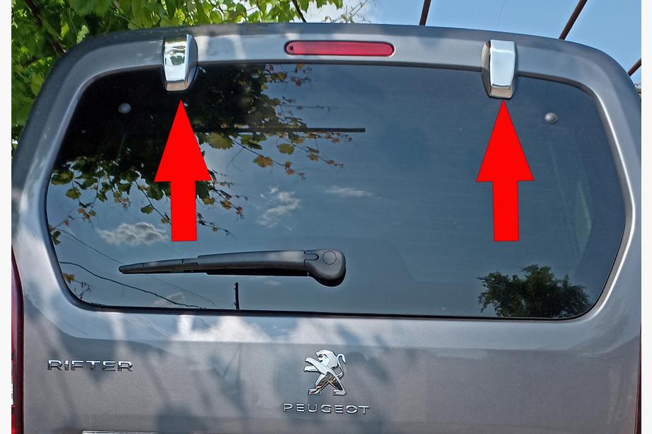 Toyota Proace City 2016- Rear door hinge covers (2 pcs, stainless steel) Photo 1