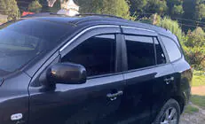 Hyundai Santa Fe 2 2006-2012 Window deflectors with chrome trim (4 pcs, Niken) photo 1