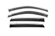 Hyundai Santa Fe 2 2006-2012 Window deflectors with chrome trim (4 pcs, Niken) photo 2