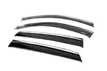 Hyundai Santa Fe 2 2006-2012 Window deflectors with chrome trim (4 pcs, Niken) photo 3