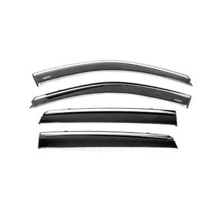 Window deflectors with chrome trim (4 pcs, Niken) Hyundai Santa Fe 2 2006-2012 photo 2