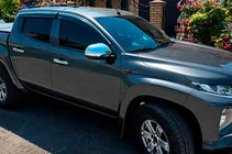 Mitsubishi L200 2015-2024 Window deflectors with chrome trim (4 pcs, Niken) photo 1