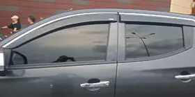 Mitsubishi L200 2015-2024 Window deflectors with chrome trim (4 pcs, Niken) photo 2