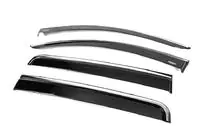 Mitsubishi L200 2015-2024 Window deflectors with chrome trim (4 pcs, Niken) photo 4