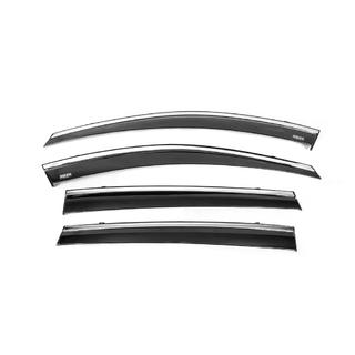 Window deflectors with chrome trim (4 pcs, Niken) photo 1
