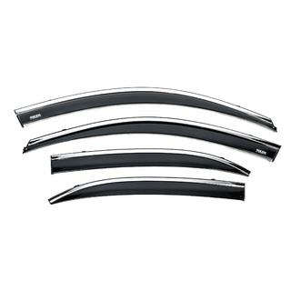 Window deflectors with chrome trim (4 pcs, Niken) Chevrolet Malibu 2011-2018 photo 2