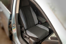 Car Seat Cover ECO and Fabric (1 pc, Grey with grey stitching + fabric) photo 1