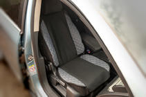 Car Seat Cover ECO and Fabric (1 pc, Grey with grey stitching + fabric) photo 2