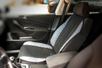 Car Seat Cover ECO and Fabric (1 pc, Grey with grey stitching + fabric) photo 3