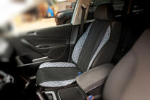 Car Seat Cover ECO and Fabric (1 pc, Grey with grey stitching + fabric) photo 4
