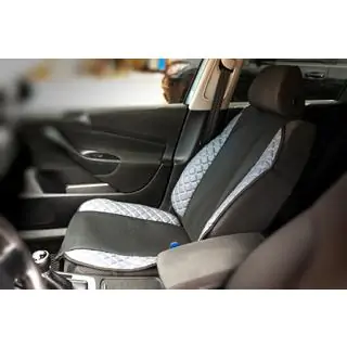 Car Seat Cover ECO and Fabric (1 pc, Grey with grey stitching + fabric) photo 3