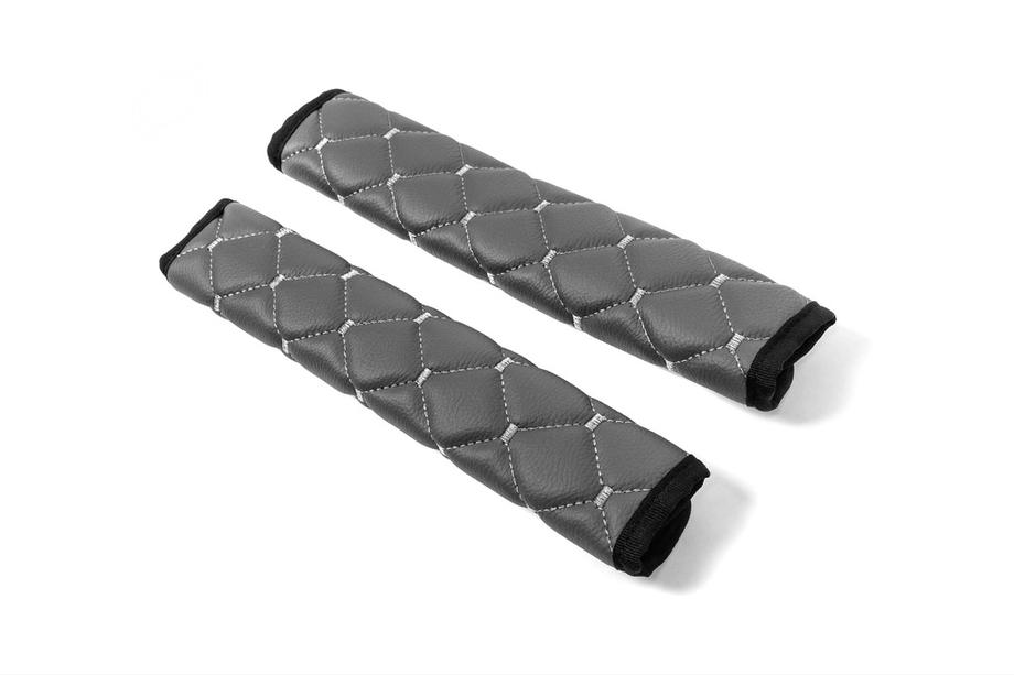 Seat Belt Pads ECO (2 pcs, Grey with Grey Stitching) Photo 6