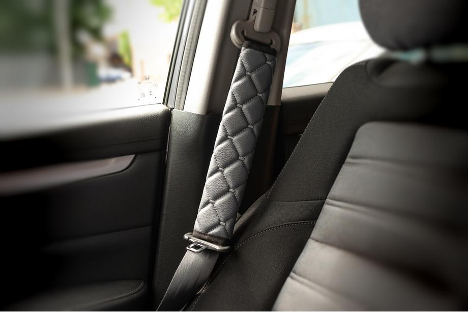 Seat Belt Pads ECO (2 pcs, Grey with Grey Stitching) Photo 4