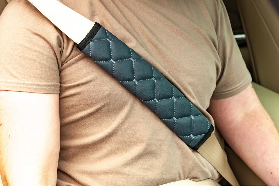 Seat Belt Pads ECO (2 pcs, Grey with Grey Stitching) Photo 1