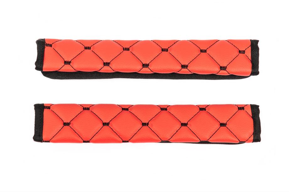 Seat Belt Pads ECO (2 pcs, Red with Black Stitching) Photo 3
