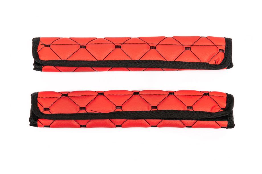 Seat Belt Pads ECO (2 pcs, Red with Black Stitching) Photo 5