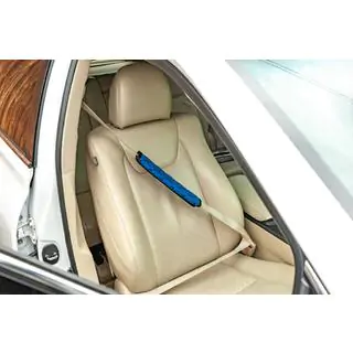 Seat Belt Pads ECO (2 pcs, Blue with Black Stitching) photo 2