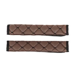 Seat Belt Pads ECO (2 pcs, Brown with Black Stitching) photo 3