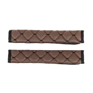 Seat Belt Pads ECO (2 pcs, Brown with Black Stitching) photo 3