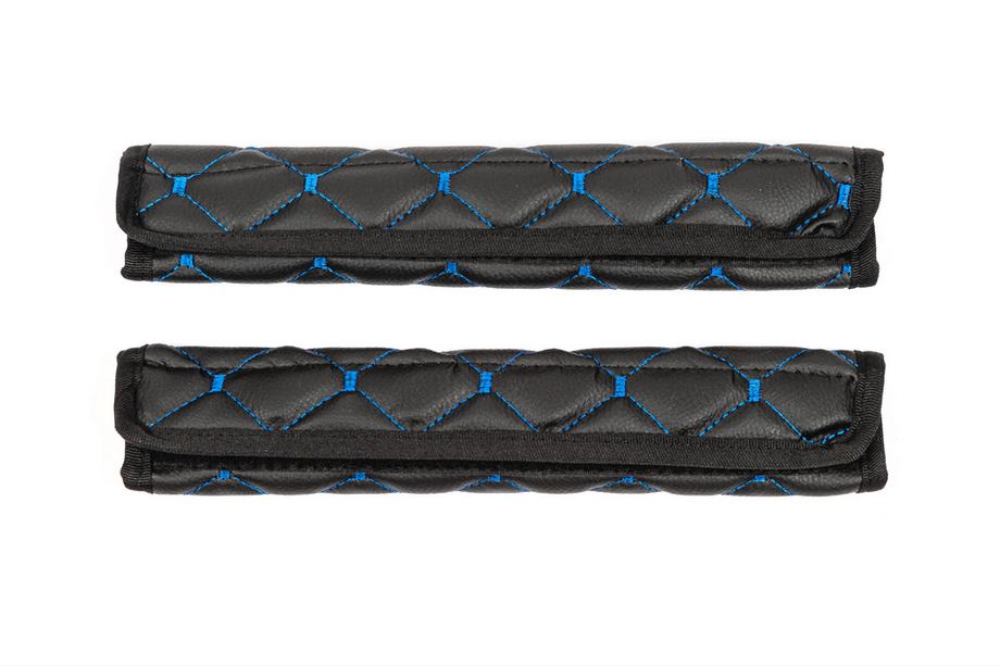 Seat Belt Pads ECO (2 pcs, Black with Blue Stitching) Photo 6