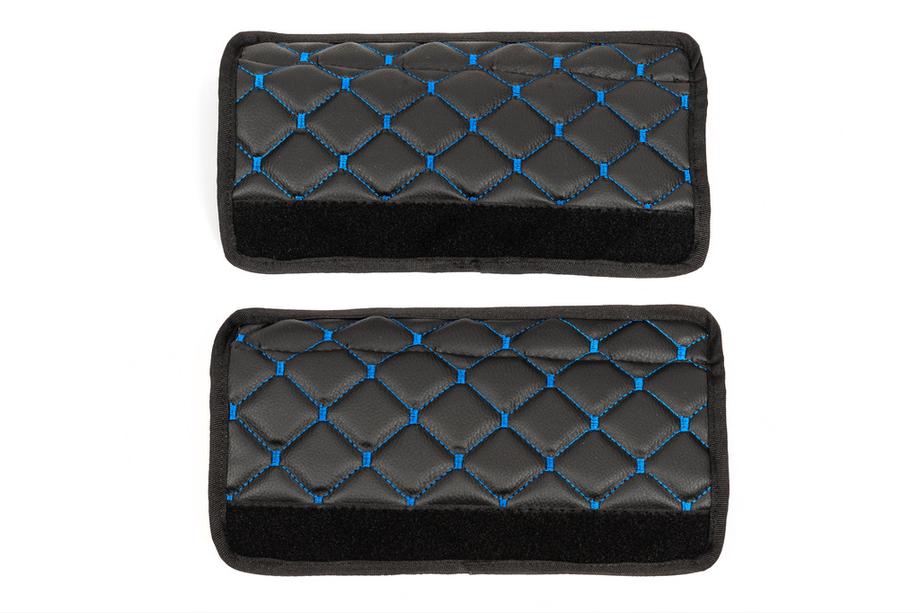 Seat Belt Pads ECO (2 pcs, Black with Blue Stitching) Photo 5