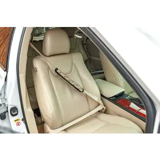 Seat Belt Pads ECO (2 pcs, Beige with Black Stitching) photo 2