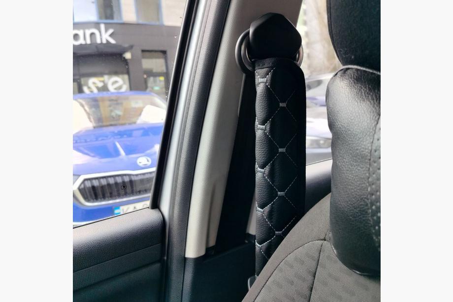 Seat Belt Pads ECO (2 pcs, Black with Grey Stitching) Photo 6