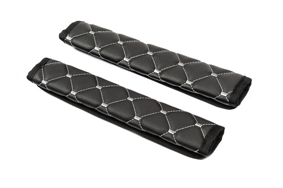 Seat Belt Pads ECO (2 pcs, Black with Grey Stitching) Photo 3