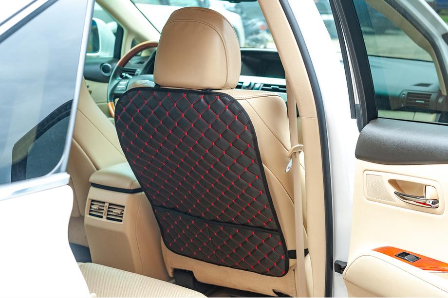 Car Seat Back Organizer ECO (1 pc, Black with Red Stitching) Photo 2