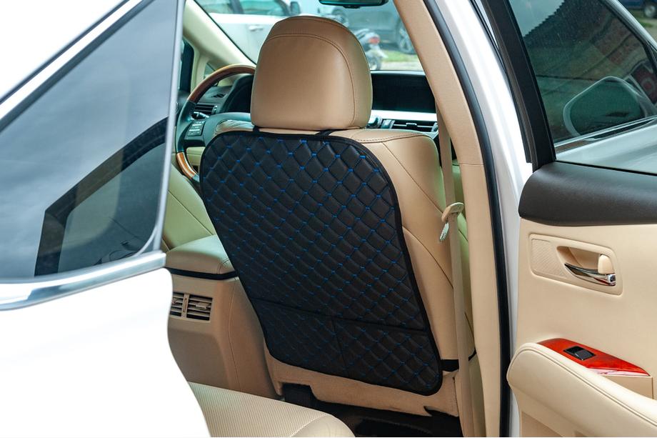 Car Seat Back Organizer ECO (1 pc, Black with Blue Stitching) Photo 1