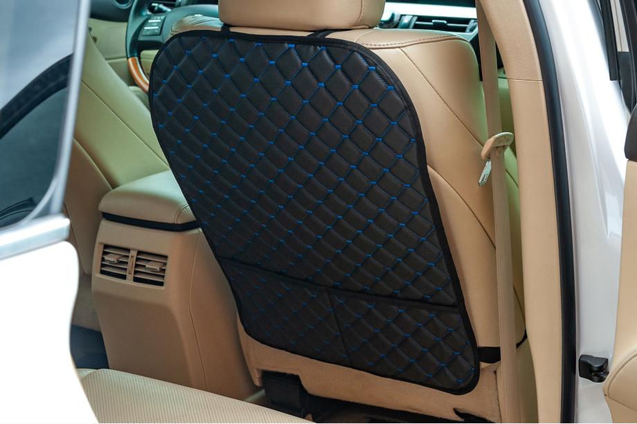 Car Seat Back Organizer ECO (1 pc, Black with Blue Stitching) Photo 2