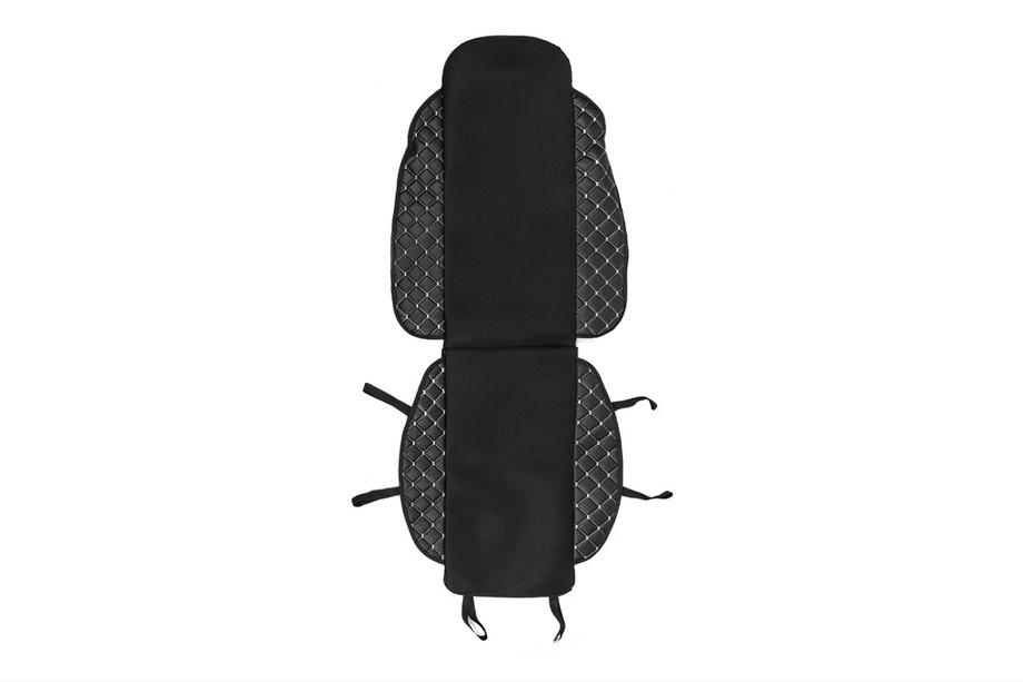 Car Seat Cover ECO and Fabric (1 pc, Black with Grey Stitching + Fabric) Photo 3
