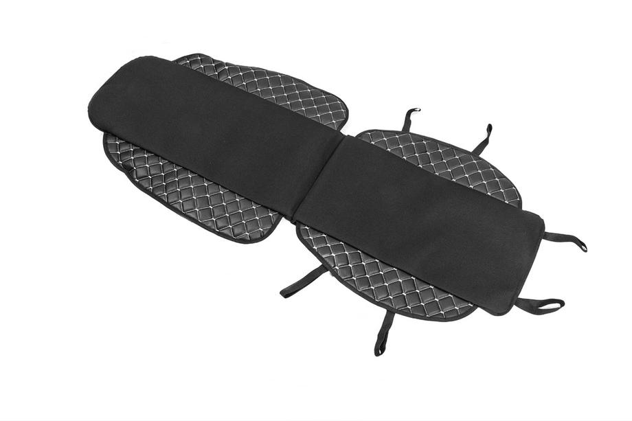 Car Seat Cover ECO and Fabric (1 pc, Black with Grey Stitching + Fabric) Photo 4