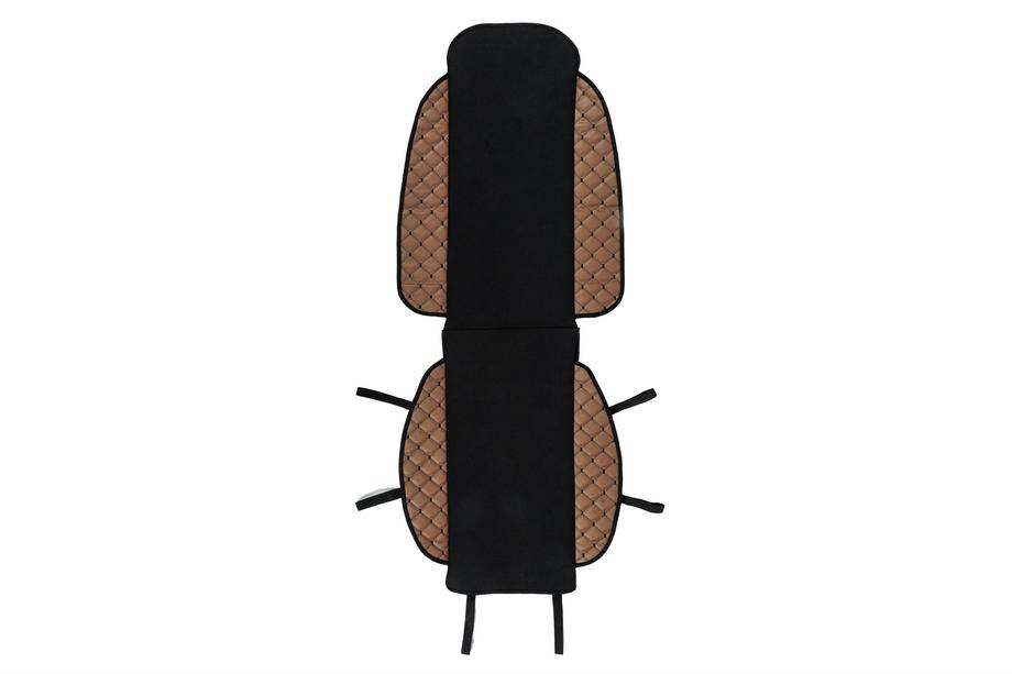 Car Seat Cover ECO and Fabric (1 pc, Brown with Black Stitching + Fabric) Photo 3