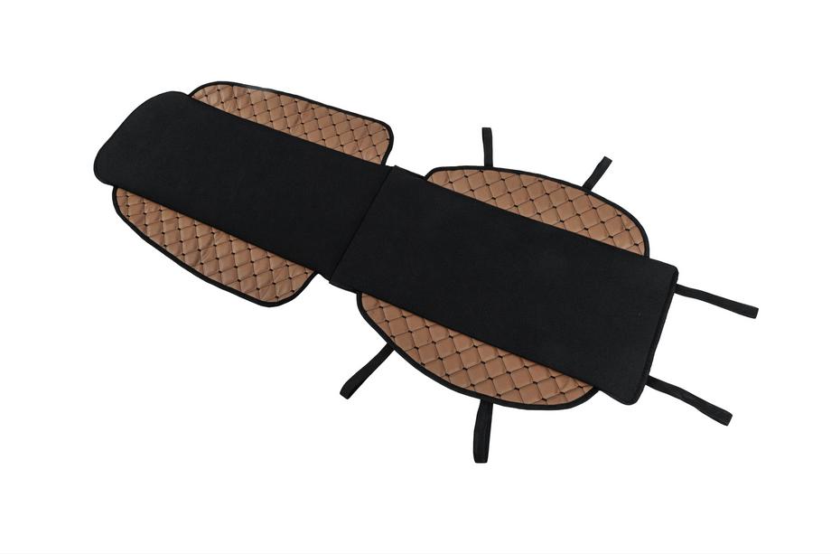 Car Seat Cover ECO and Fabric (1 pc, Brown with Black Stitching + Fabric) Photo 4
