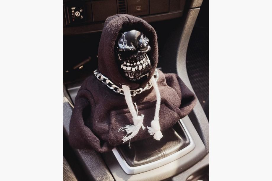 Gear Shift Cover Hoodie Style (Black, White Drawstring) Photo 5