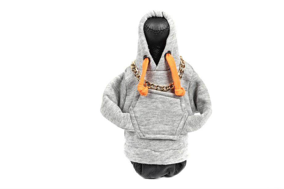 Gear Shift Cover Hoodie (grey, orange drawstring) Photo 1