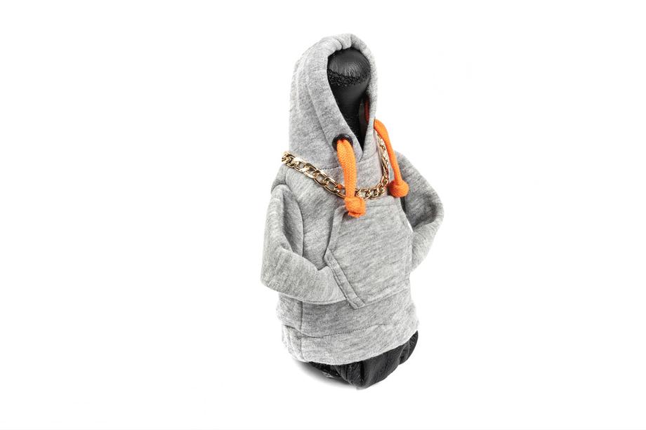 Gear Shift Cover Hoodie (grey, orange drawstring) Photo 2