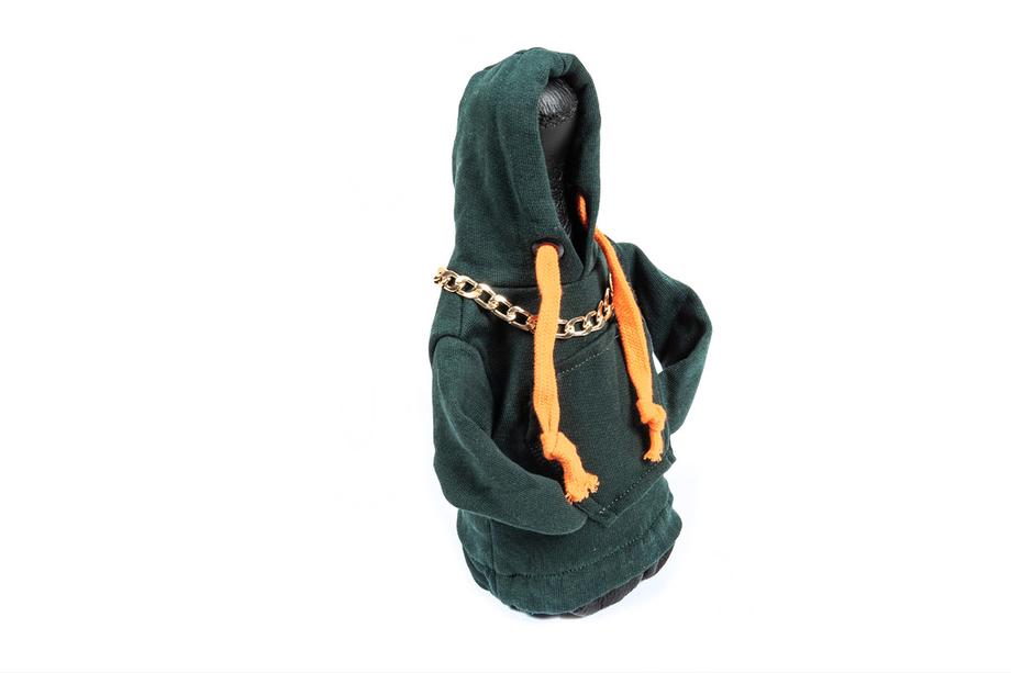 Gear Shift Knob Cover Hoodie Style (green, orange drawstring) Photo 2