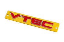 Honda VTEC red emblem with chrome (110mm x 15mm) photo 2
