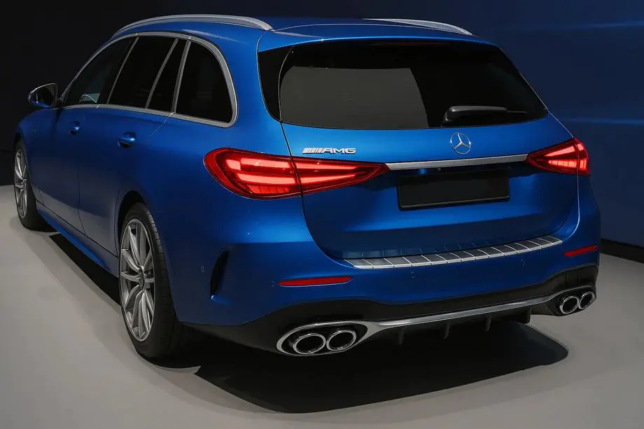 Mercedes C-class W206 2022- Rear bumper protector Carmos matte (SW, stainless steel) Image