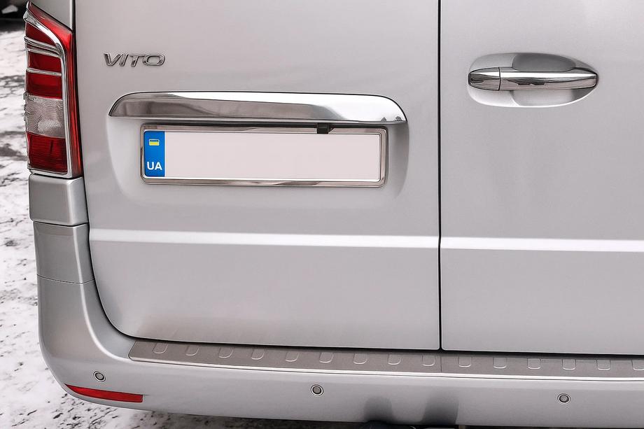 Mercedes Vito/V-class W447 2014- Chrome trim above license plate 2-door (stainless steel) Image